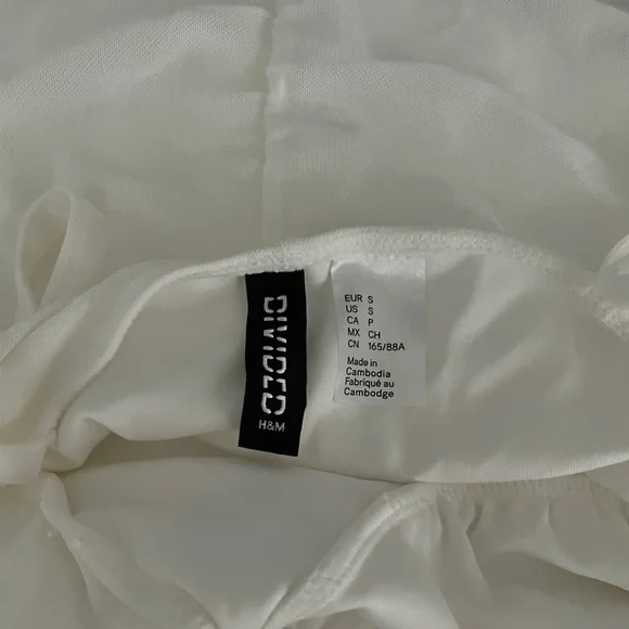 H&M White Ruched Midi Dress - Picture 3 of 3